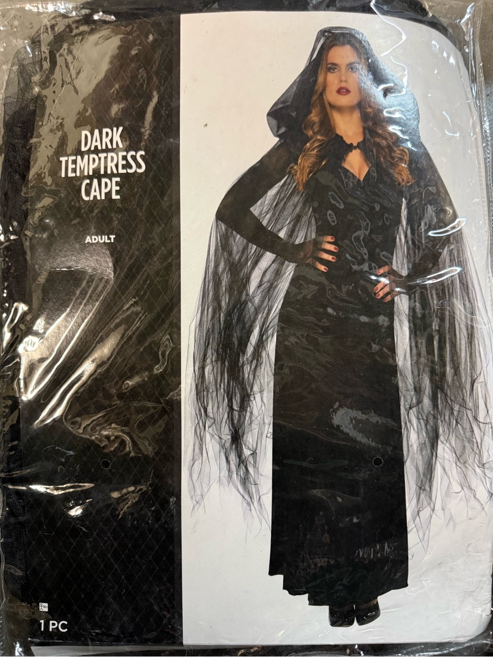 Dark Temptress Cape - Black Hooded Costume Cape
